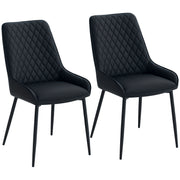 Dining Chairs Set of 2 - Black Diamond Tufted-DECOROLALA