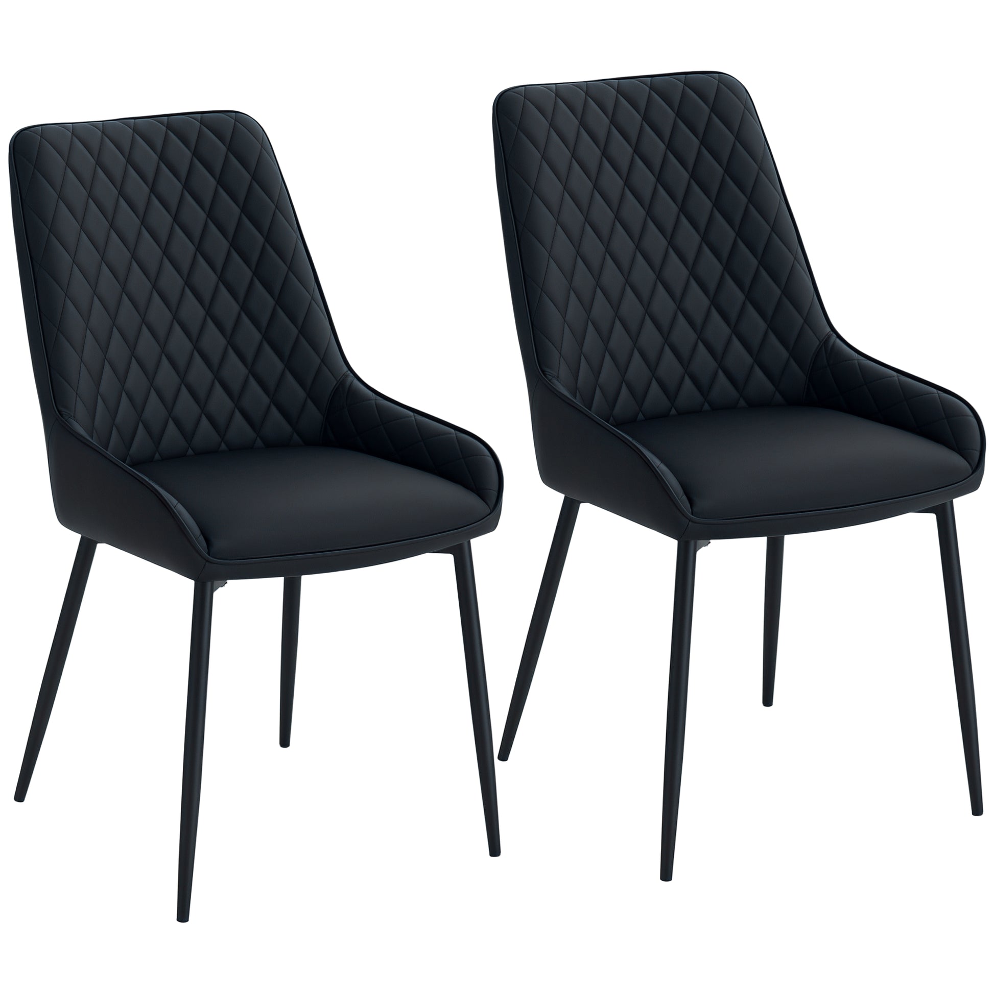 Dining Chairs Set of 2 - Black Diamond Tufted-DECOROLALA