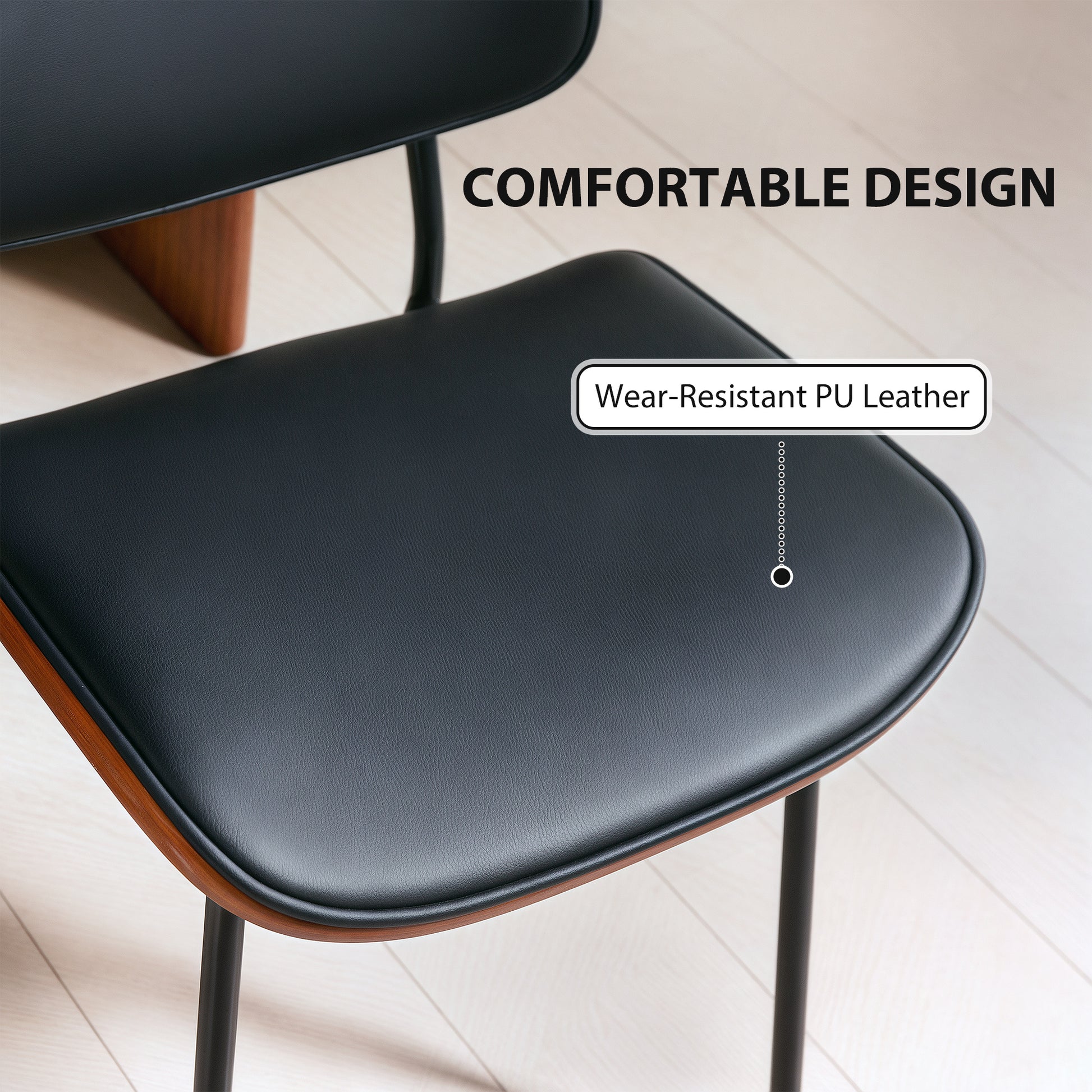Dining Chairs Set of 2 - Black Mid Century Modern-DECOROLALA