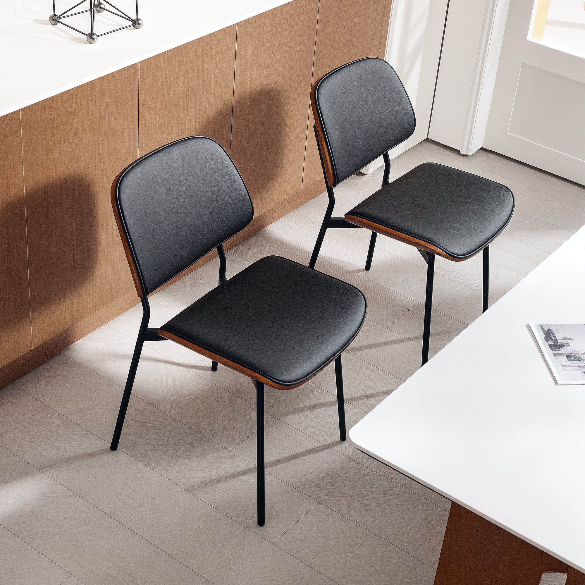 Dining Chairs Set of 2 - Black Mid Century Modern-DECOROLALA