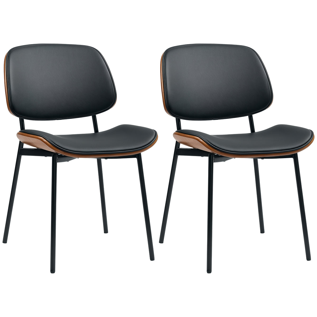 Dining Chairs Set of 2 - Black Mid Century Modern-Dining Chairs-DECOROLALA