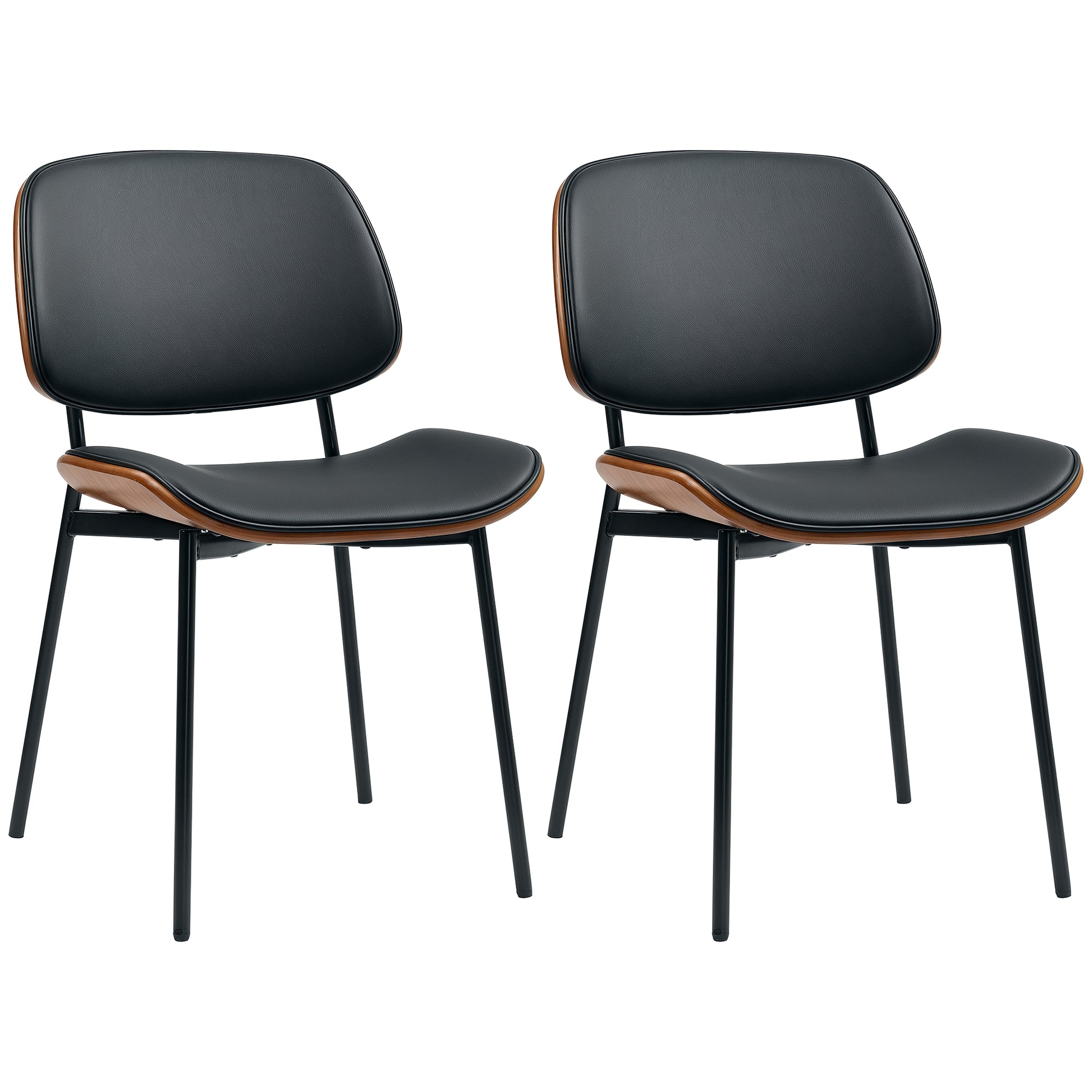 Dining Chairs Set of 2 - Black Mid Century Modern-DECOROLALA