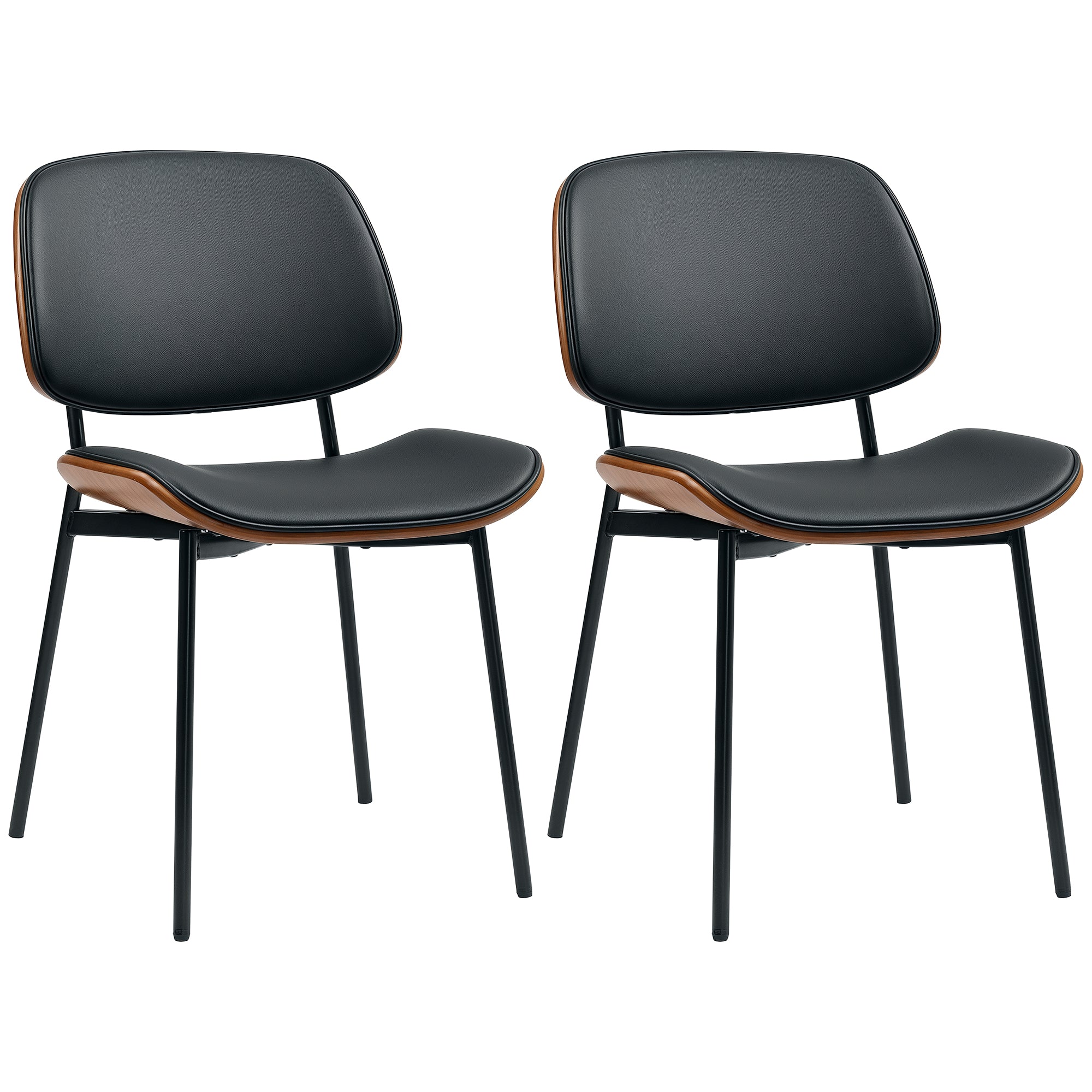 Dining Chairs Set of 2 - Black Mid Century Modern-DECOROLALA