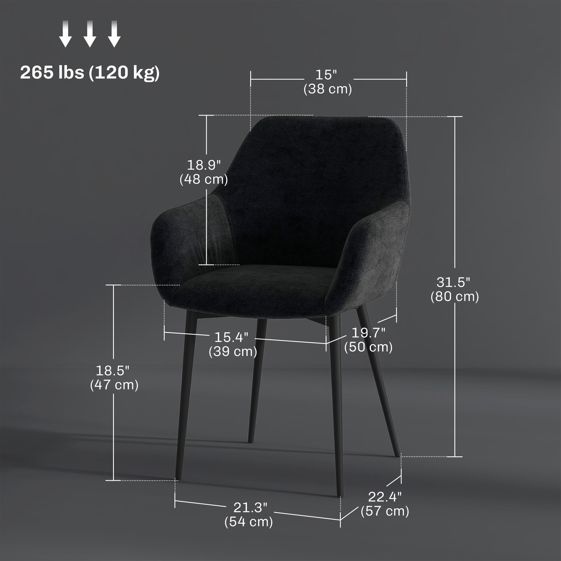Dining Chairs Set of 2 Black Velvet Steel Legs-DECOROLALA