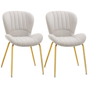 Dining Chairs Set of 2 - Cream White Padded-DECOROLALA