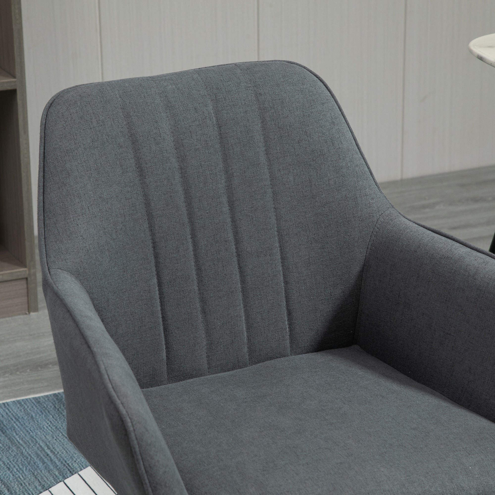 Dining Chairs Set of 2 - Dark Grey Linen-DECOROLALA
