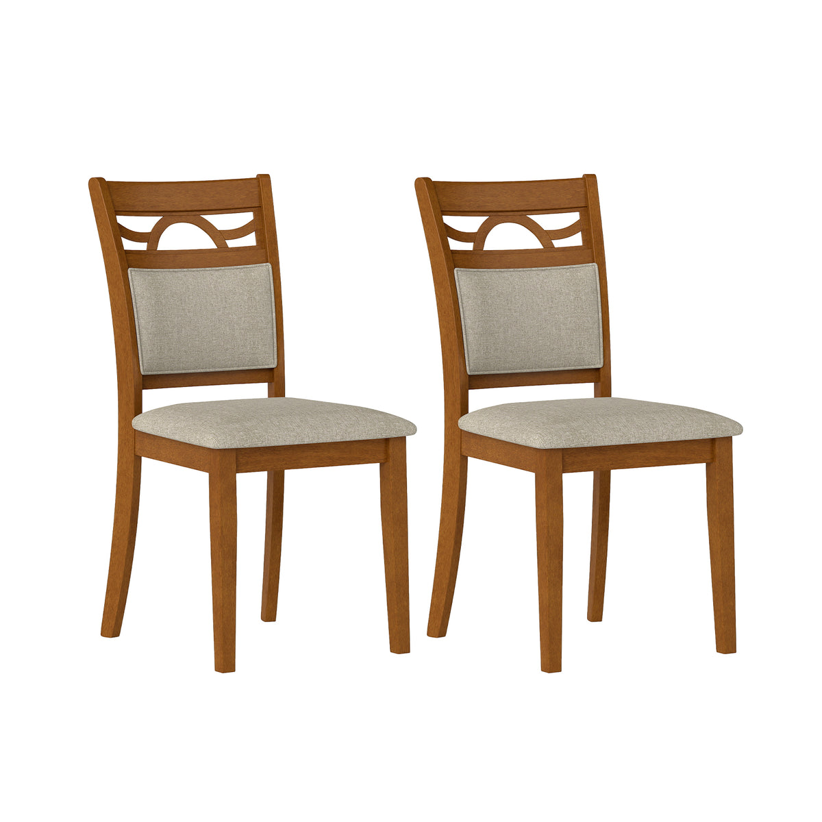 Dining Chairs Set of 2 Dining Room Chairs with Rubber Wood Frame-Brown-Dining Chairs-DECOROLALA