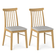 Dining Chairs Set of 2 Fabric Upholstered Kitchen Armless Chairs with Rubber Wood Frame-Natural-Dining Chairs-DECOROLALA