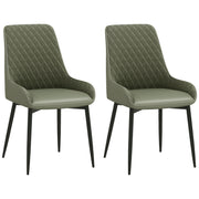 Dining Chairs Set of 2 - Green Diamond Tufted-DECOROLALA