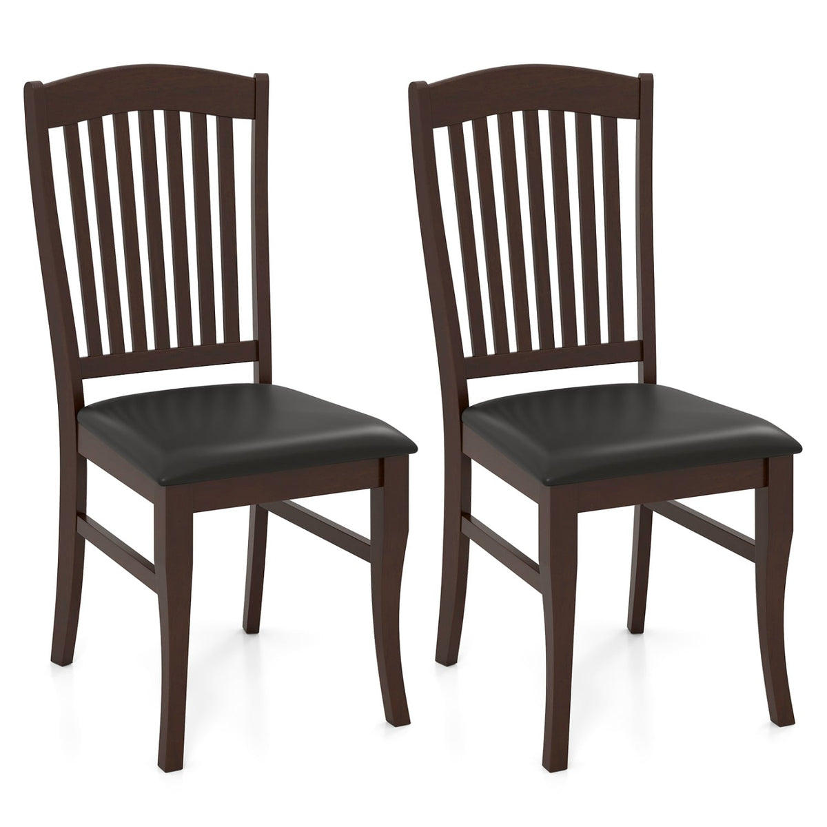 Dining Chairs Set of 2 Kitchen Side Chairs Mid-century Armless Dinette Chairs-Coffee-Dining Chairs-DECOROLALA