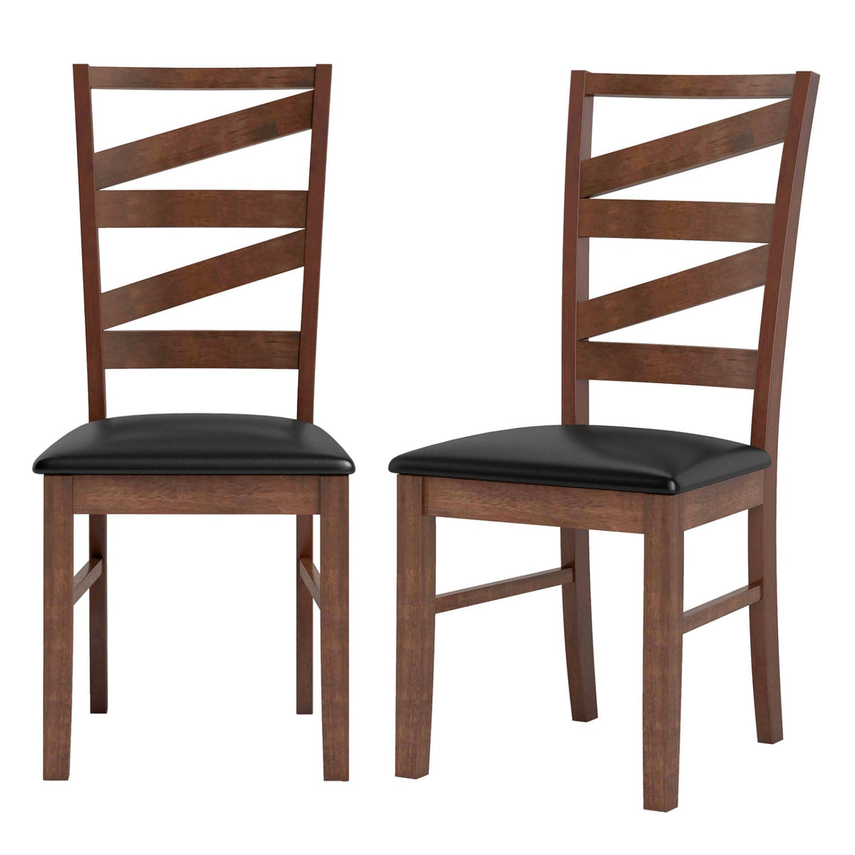 Dining Chairs Set of 2 Kitchen Side Chairs with Rubber Wood Legs-Walnut-Dining Chairs-DECOROLALA