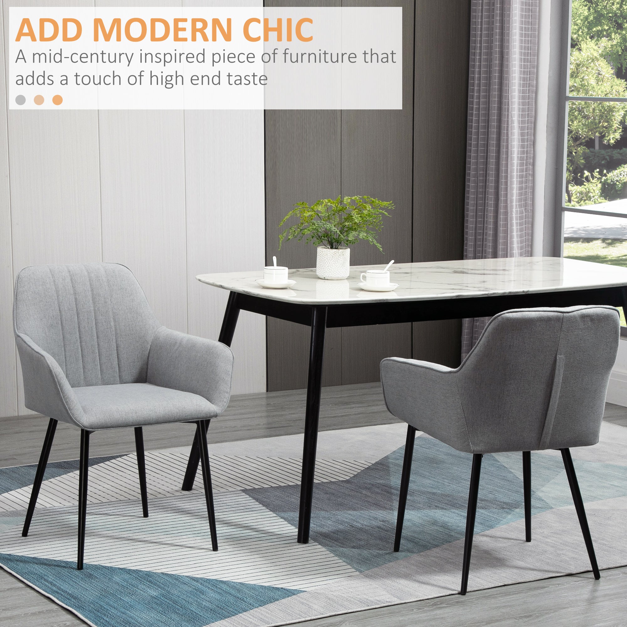Dining Chairs Set of 2 Linen Light Grey-DECOROLALA