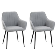 Dining Chairs Set of 2 Linen Light Grey-DECOROLALA