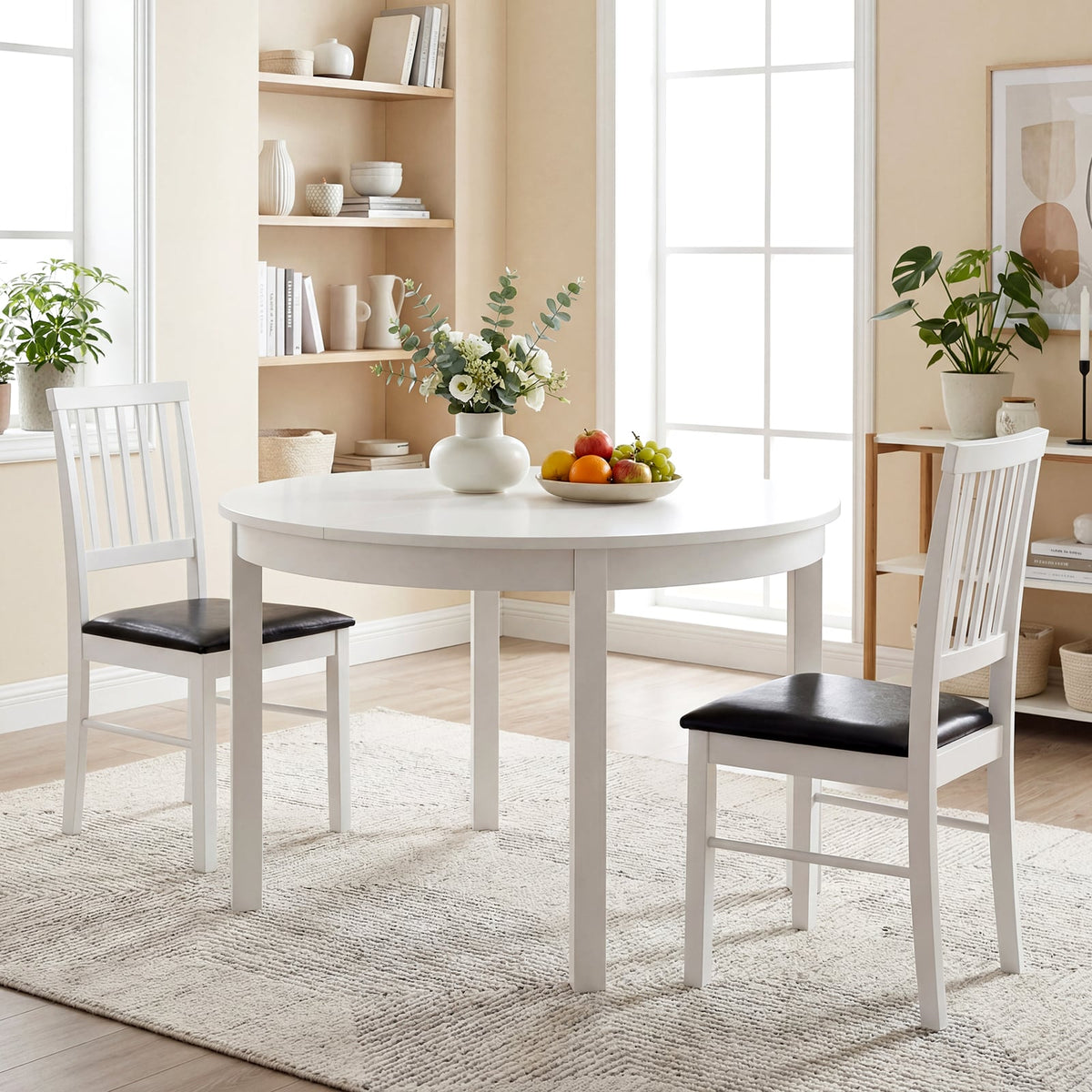 Dining Chairs Set of 2 Modern Mid Century Dining Room Chairs-White-Dining Chairs-DECOROLALA