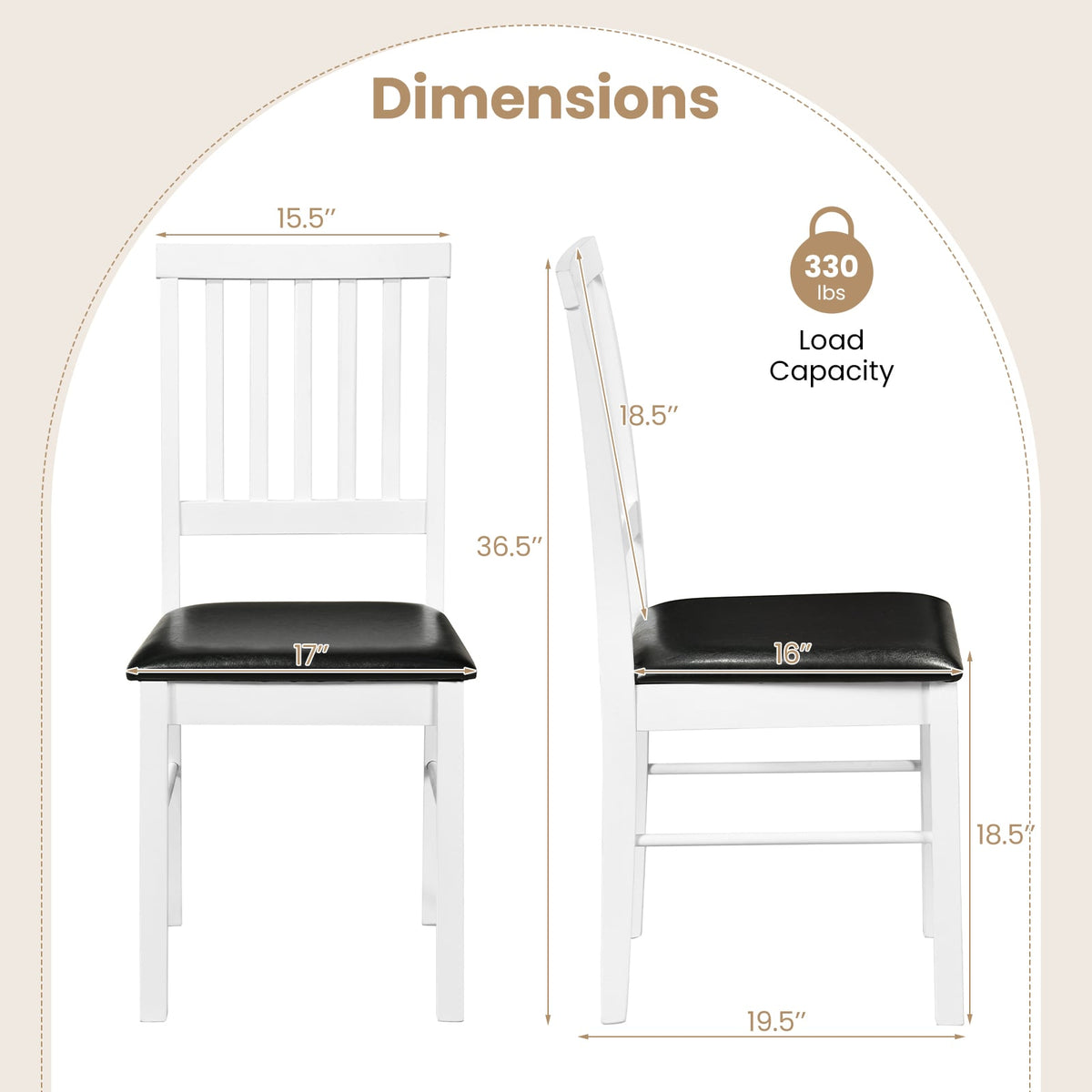 Dining Chairs Set of 2 Modern Mid Century Dining Room Chairs-White-Dining Chairs-DECOROLALA