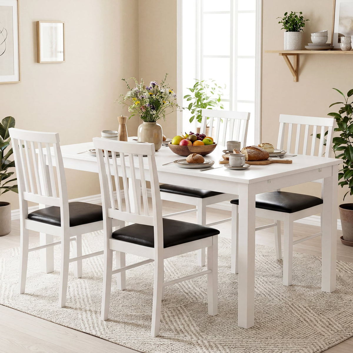 Dining Chairs Set of 2 Modern Mid Century Dining Room Chairs-White-Dining Chairs-DECOROLALA