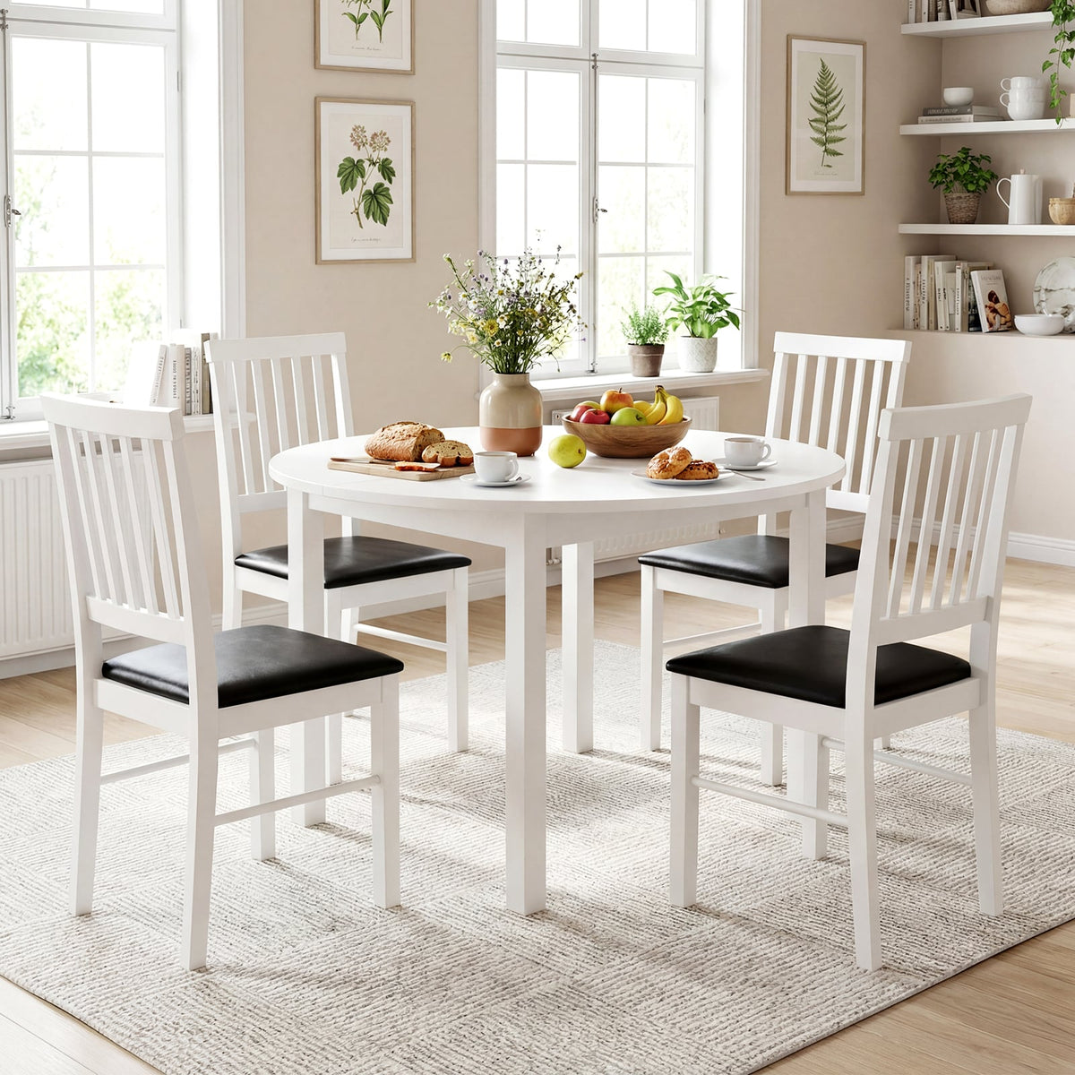 Dining Chairs Set of 2 Modern Mid Century Dining Room Chairs-White-Dining Chairs-DECOROLALA