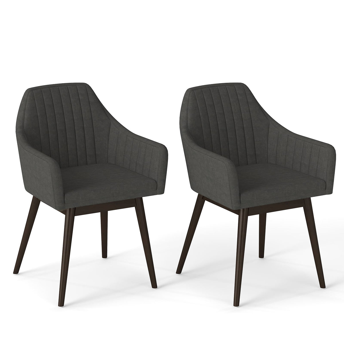 Dining Chairs Set of 2 Upholstered Accent Chairs with Comfy Padded Backrest and Seat-Black-Dining Chairs-DECOROLALA