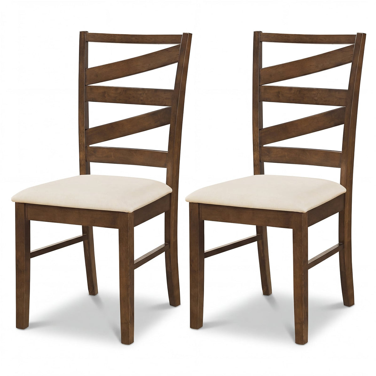 Dining Chairs Set of 2 with Backrests and Rubber Wood Frames-Brown-Dining Chairs-DECOROLALA