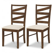 Dining Chairs Set of 2 with Backrests and Rubber Wood Frames-Brown-Dining Chairs-DECOROLALA