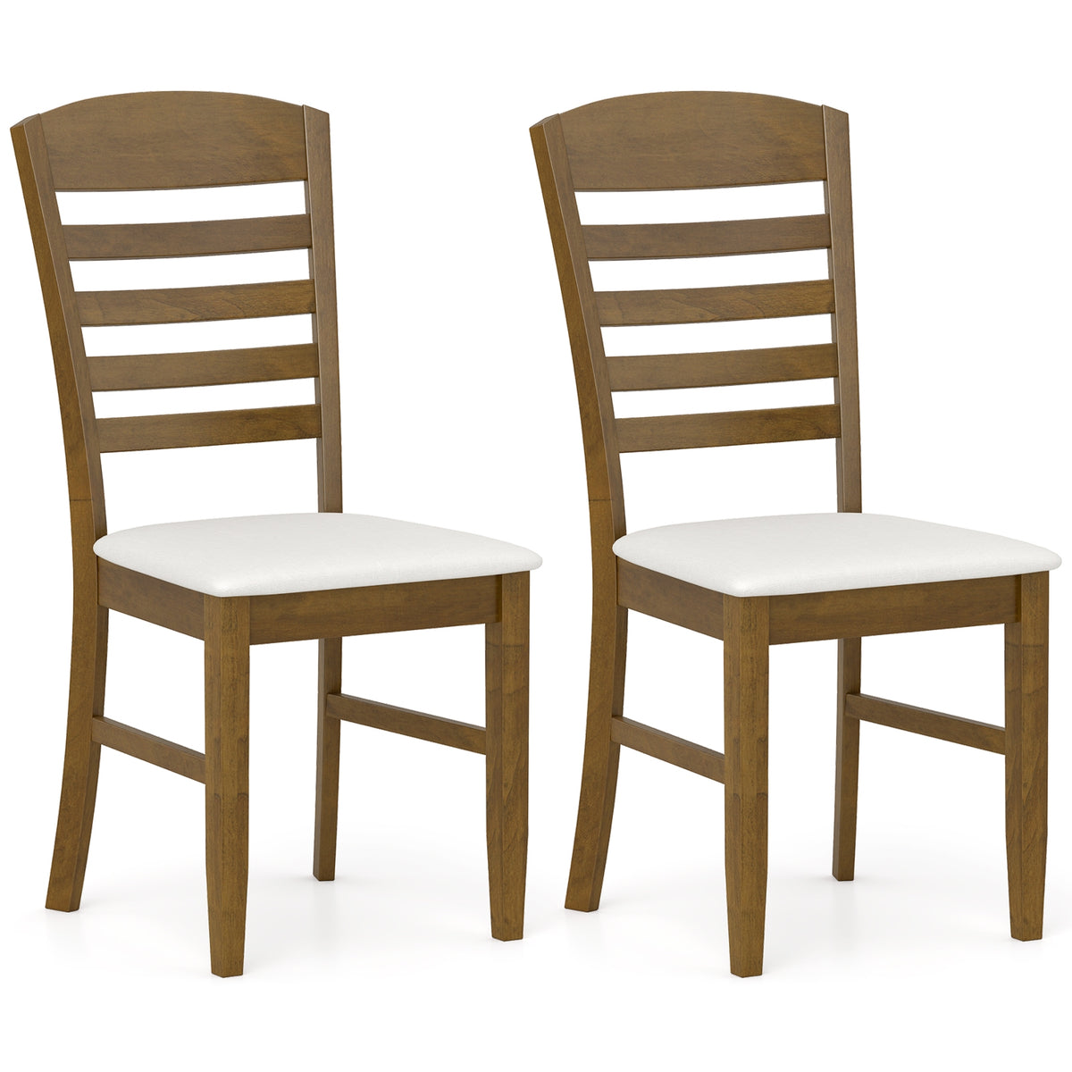 Dining Chairs Set of 2 with Rubber Wood Frame and Padded Seat-Walnut-Dining Chairs-DECOROLALA