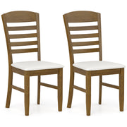 Dining Chairs Set of 2 with Rubber Wood Frame and Padded Seat-Walnut-Dining Chairs-DECOROLALA