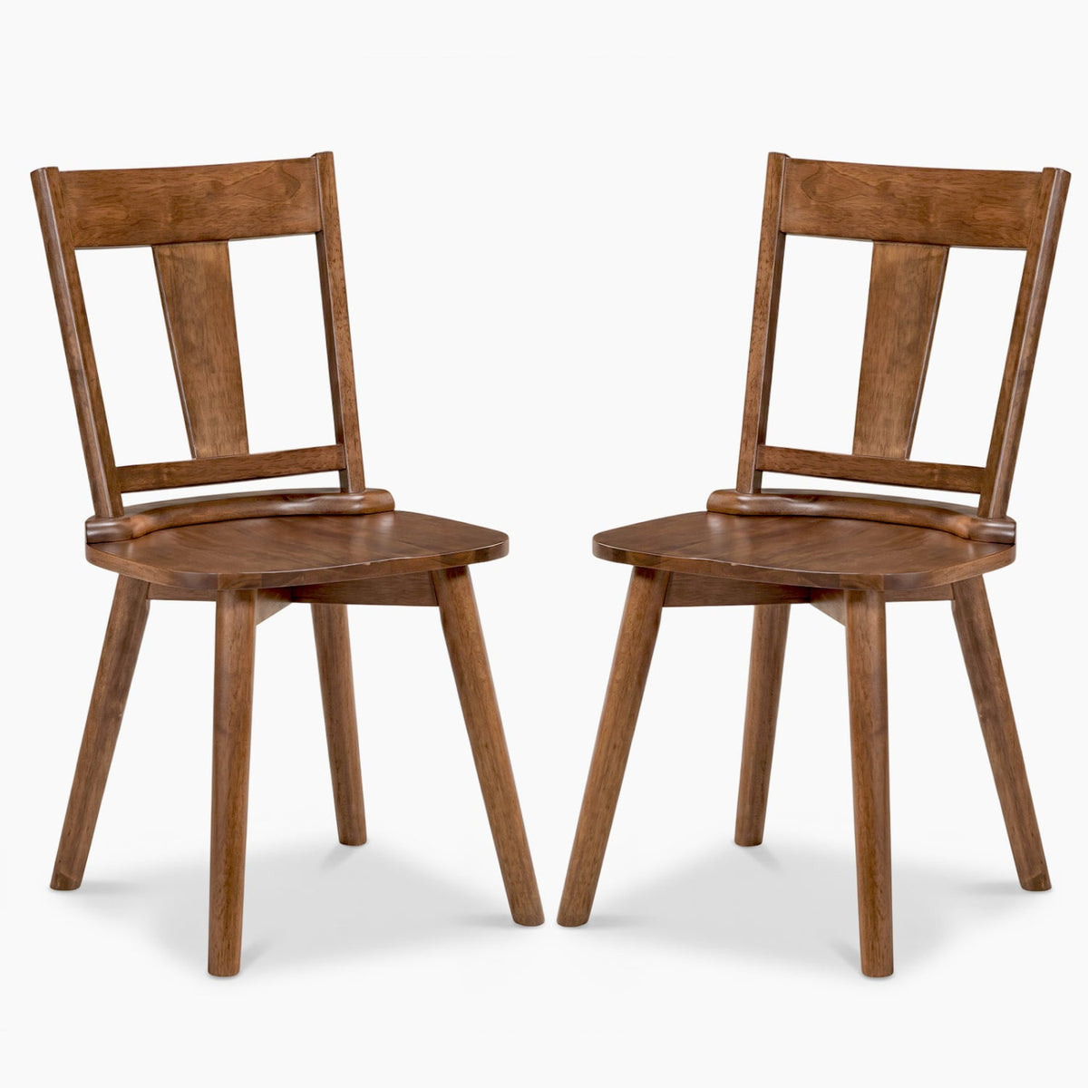 Dining Chairs Set of 2 with Solid Wood Backrest for Kitchen Dining Room-Walnut-Dining Chairs-DECOROLALA