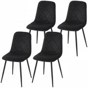 Dining Chairs Set of 4 - Black Velvet-DECOROLALA