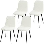 Dining Chairs Set of 4 - Cream Velvet-DECOROLALA