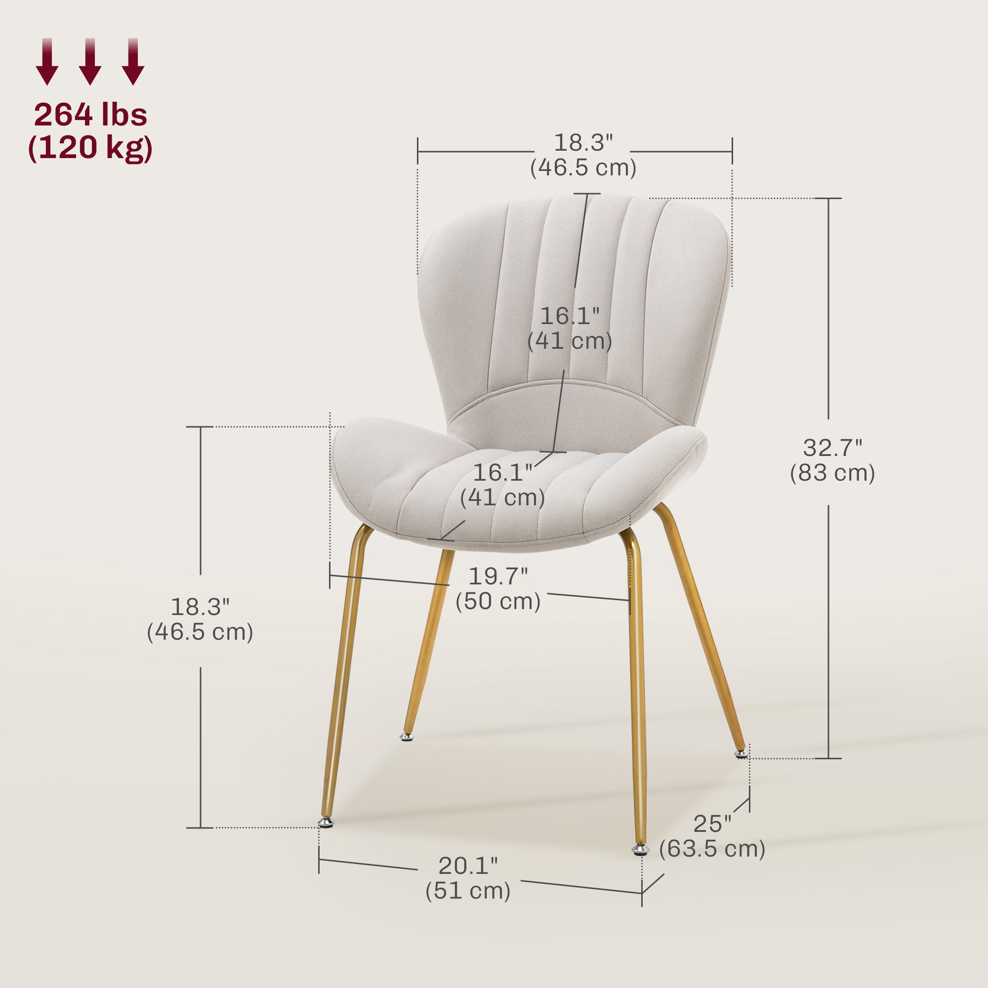 Dining Chairs Set of 4 - Cream White Cushioned-DECOROLALA