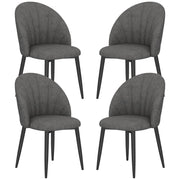 Dining Chairs Set of 4 - Dark Grey Upholstered-DECOROLALA