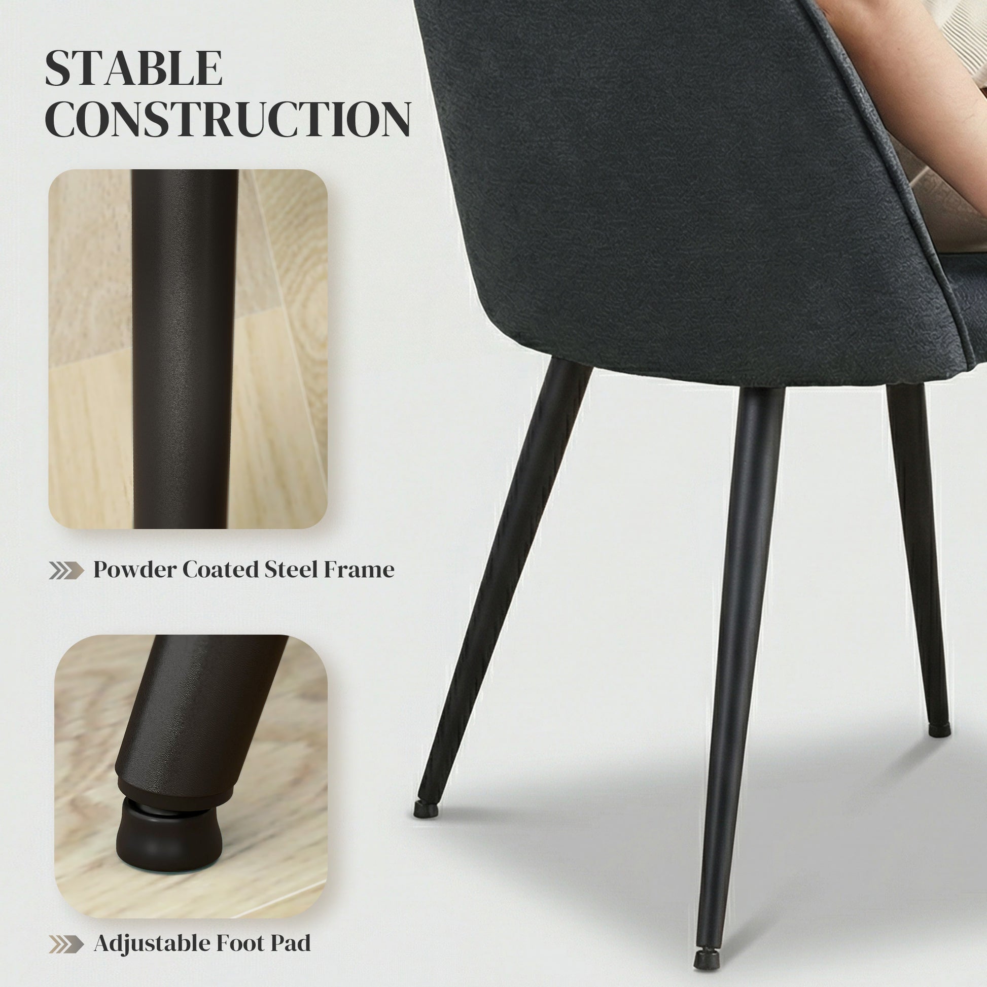 Dining Chairs Set of 4 - Dark Grey Velvet-DECOROLALA