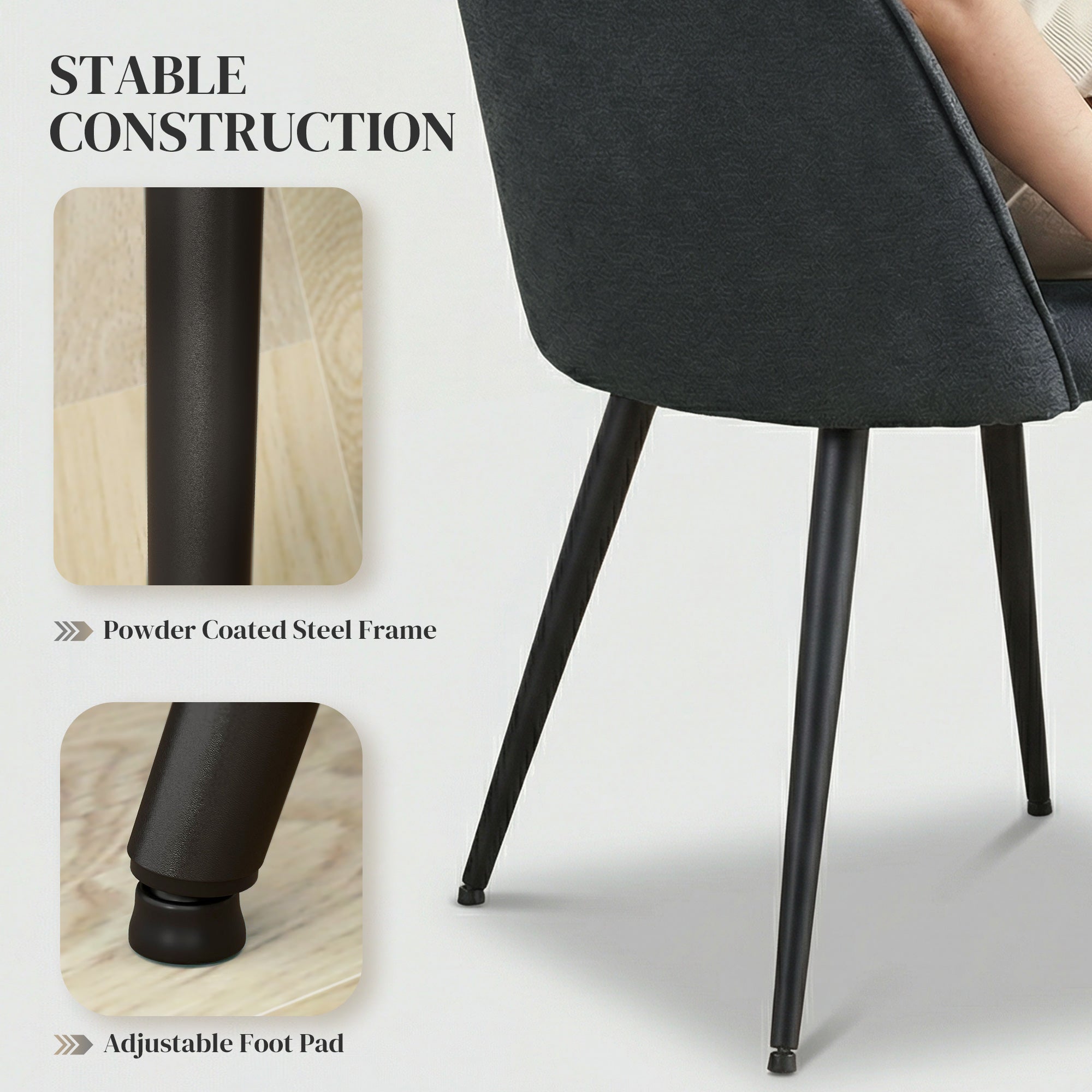 Dining Chairs Set of 4 - Dark Grey Velvet-DECOROLALA