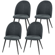 Dining Chairs Set of 4 - Dark Grey Velvet-DECOROLALA