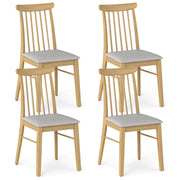 Dining Chairs Set of 4 Fabric Upholstered Kitchen Armless Chairs with Rubber Wood Frame-Natural-Dining Chairs-DECOROLALA