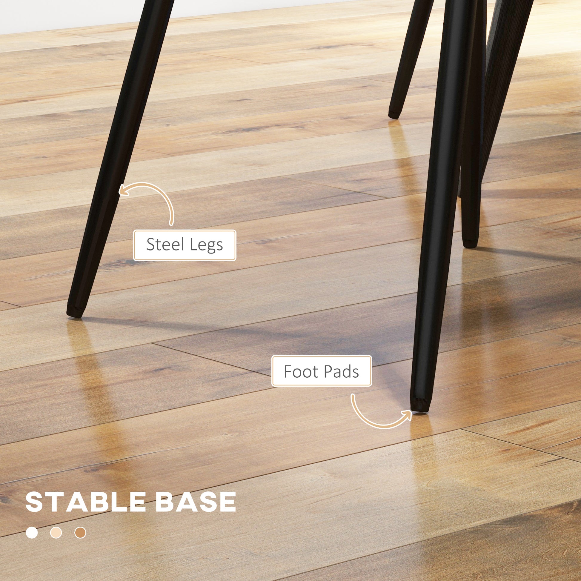 Dining Chairs Set of 4 Grey PU Leather Steel Legs-DECOROLALA