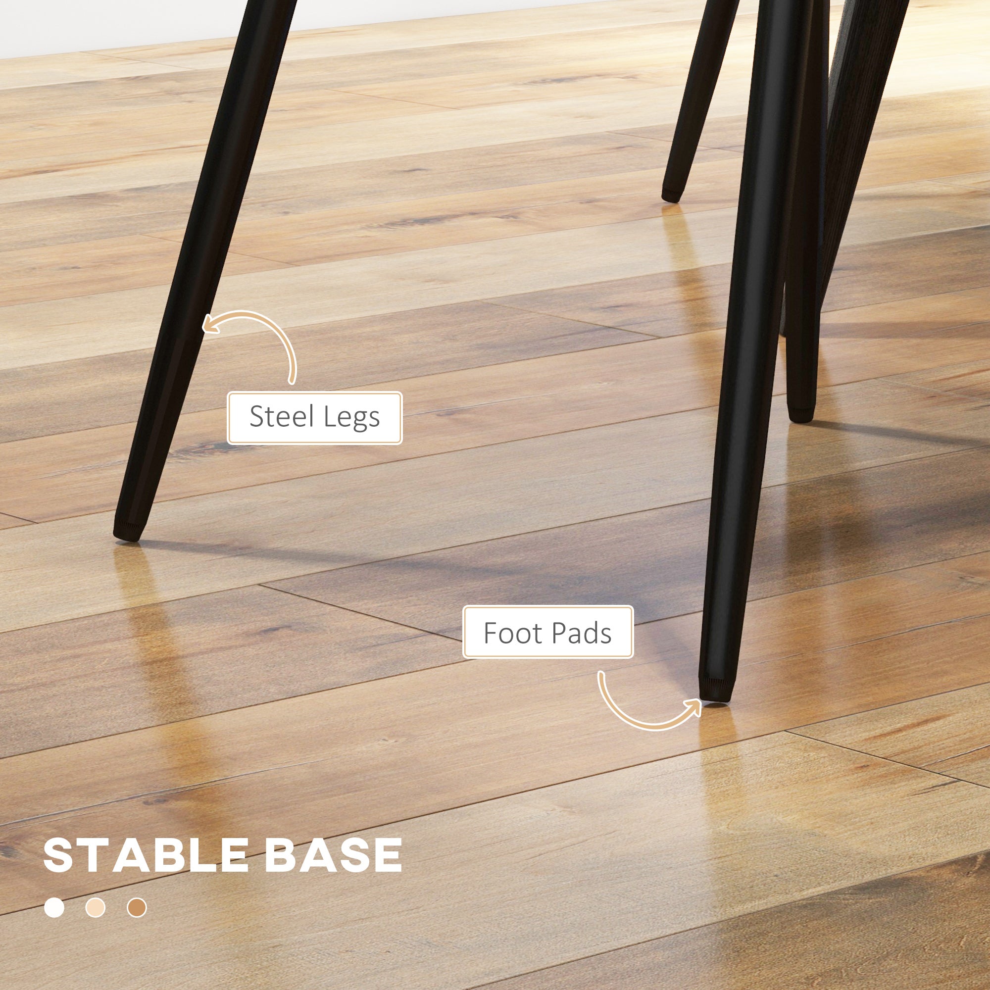 Dining Chairs Set of 4 Grey PU Leather Steel Legs-DECOROLALA