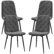 Dining Chairs Set of 4 - Grey Velvet-DECOROLALA