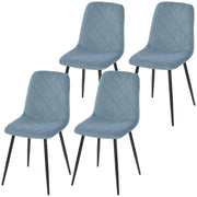 Dining Chairs Set of 4 - Light Blue Velvet-DECOROLALA