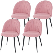 Dining Chairs Set of 4 - Pink Velvet-DECOROLALA