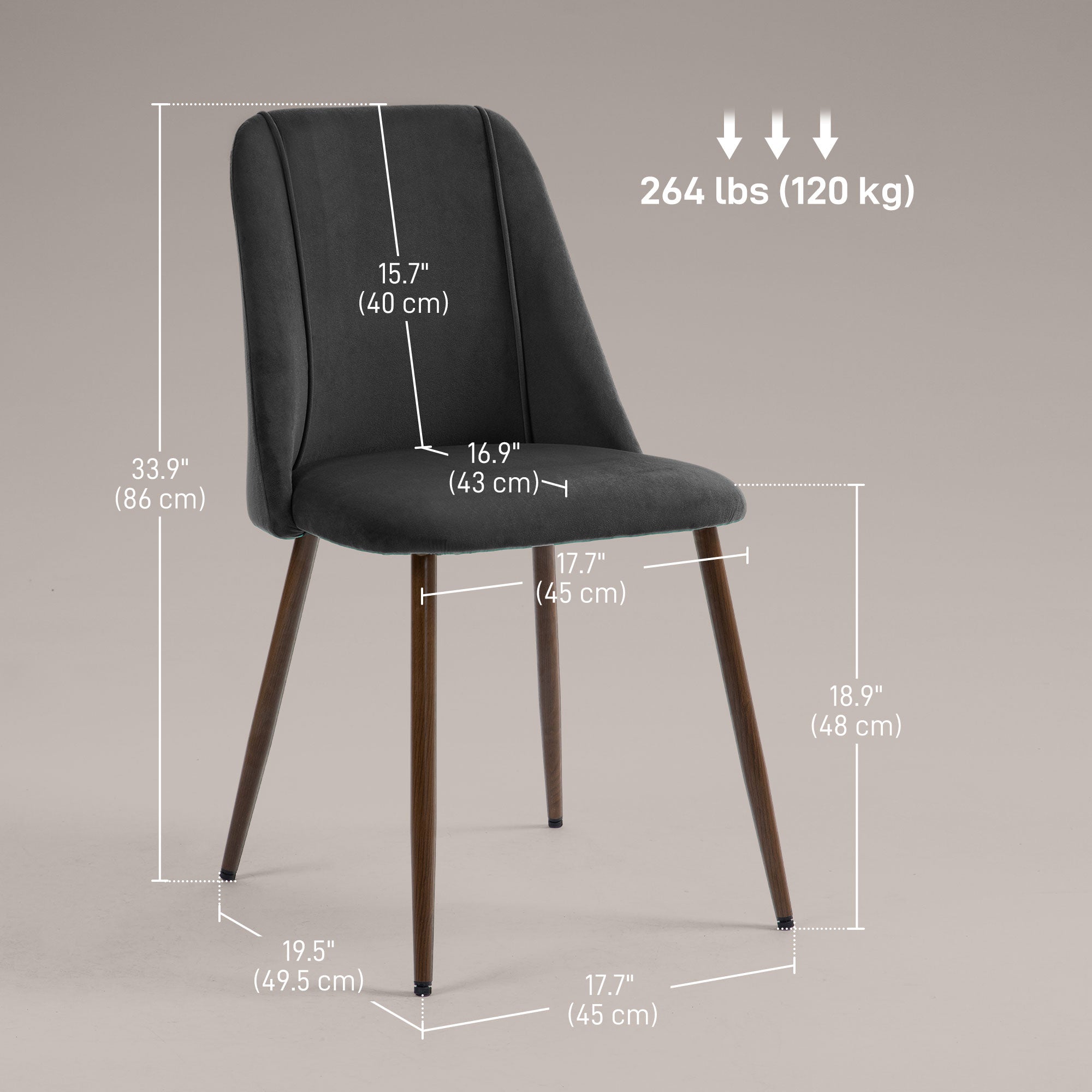 Dining Chairs Set of 4 Velvet Black Modern-DECOROLALA