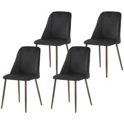 Dining Chairs Set of 4 Velvet Black Modern-DECOROLALA