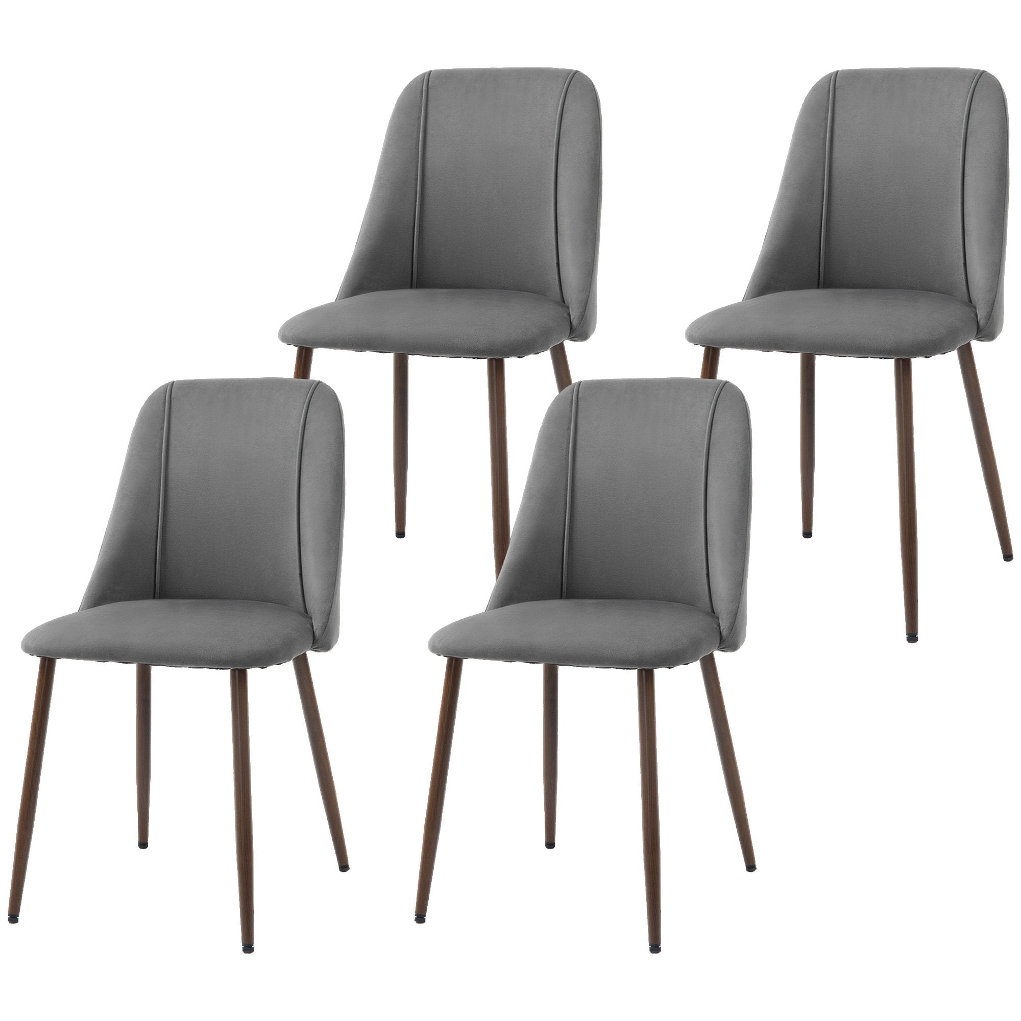 Dining Chairs Set of 4 - Velvet Dark Grey-DECOROLALA