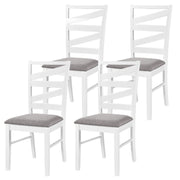 Dining Chairs Set of 4 with Backrests and Rubber Wood Frames-White-Dining Chairs-DECOROLALA