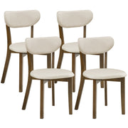 Dining Chairs Set of 4 with Solid Rubber Wood Frame-White-Dining Chairs-DECOROLALA