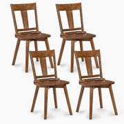 Dining Chairs Set of 4 with Solid Wood Backrest for Kitchen Dining Room-Walnut-Dining Chairs-DECOROLALA