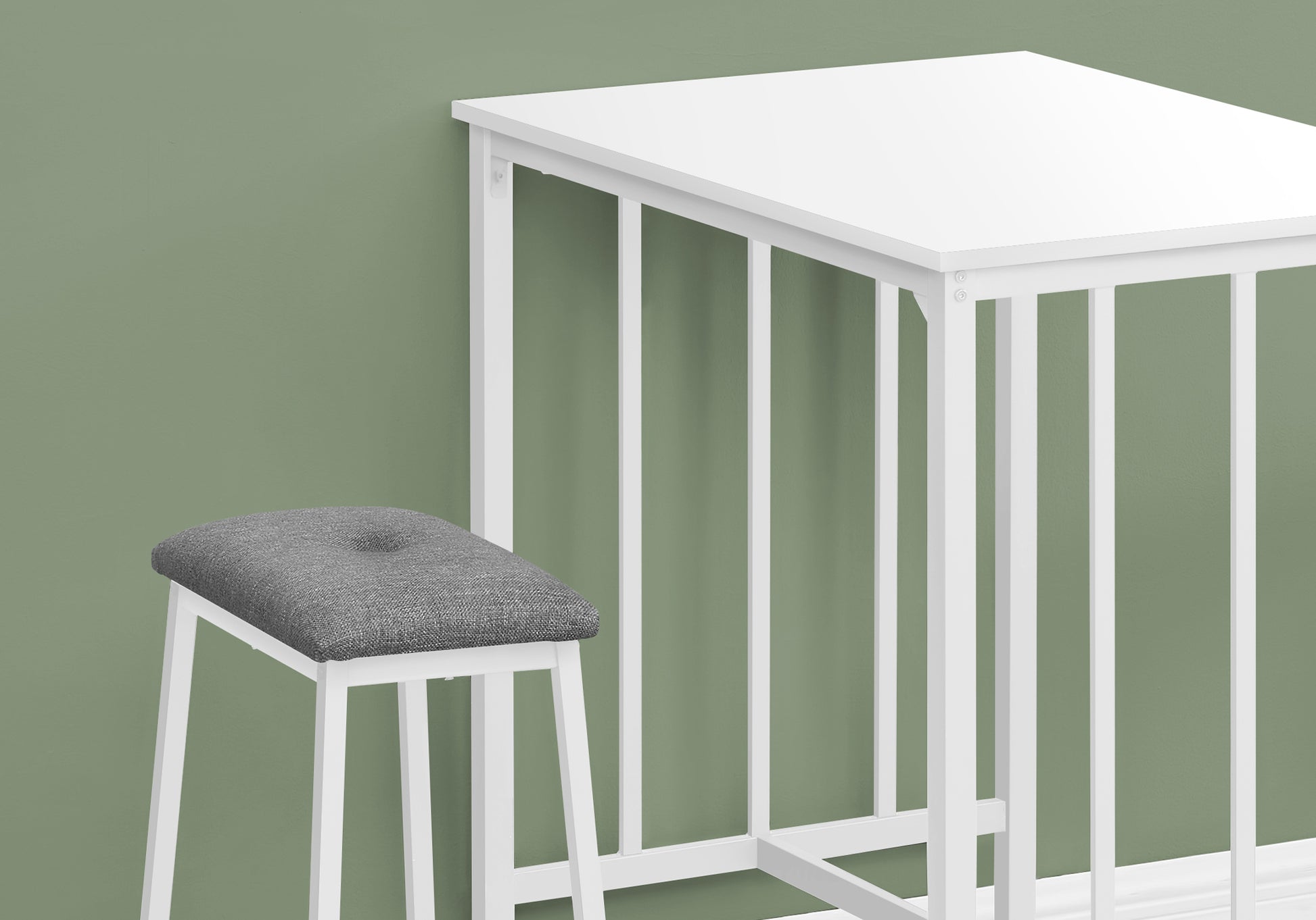 Dining Set - 3pcs Counter Height / Black Metal-Dining Set-DECOROLALA