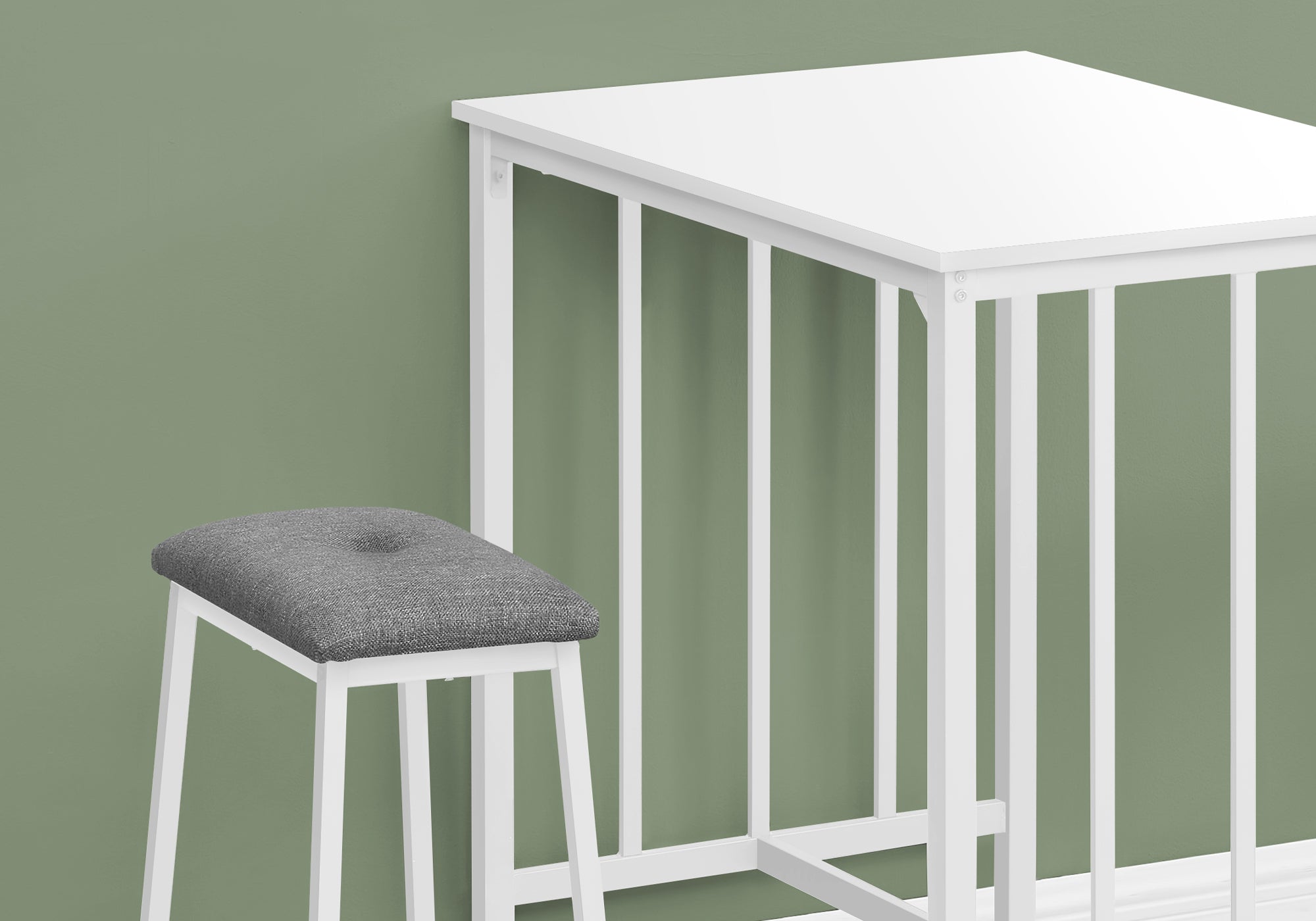 Dining Set - 3pcs Counter Height / Black Metal-Dining Set-DECOROLALA