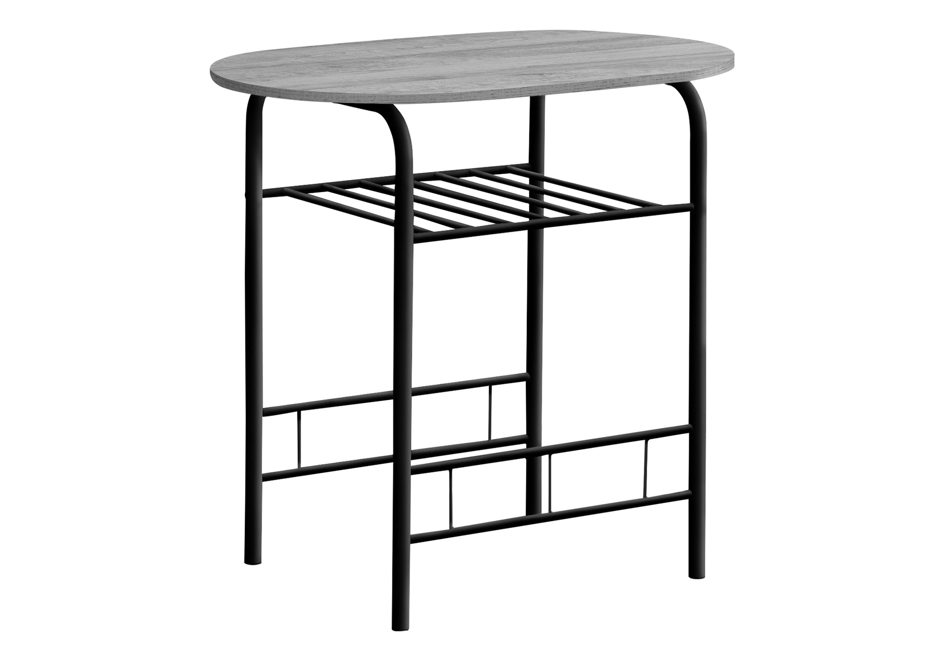 Dining Set - 3pcs Set / Dark Taupe Top / Black Metal-Dining Set-DECOROLALA