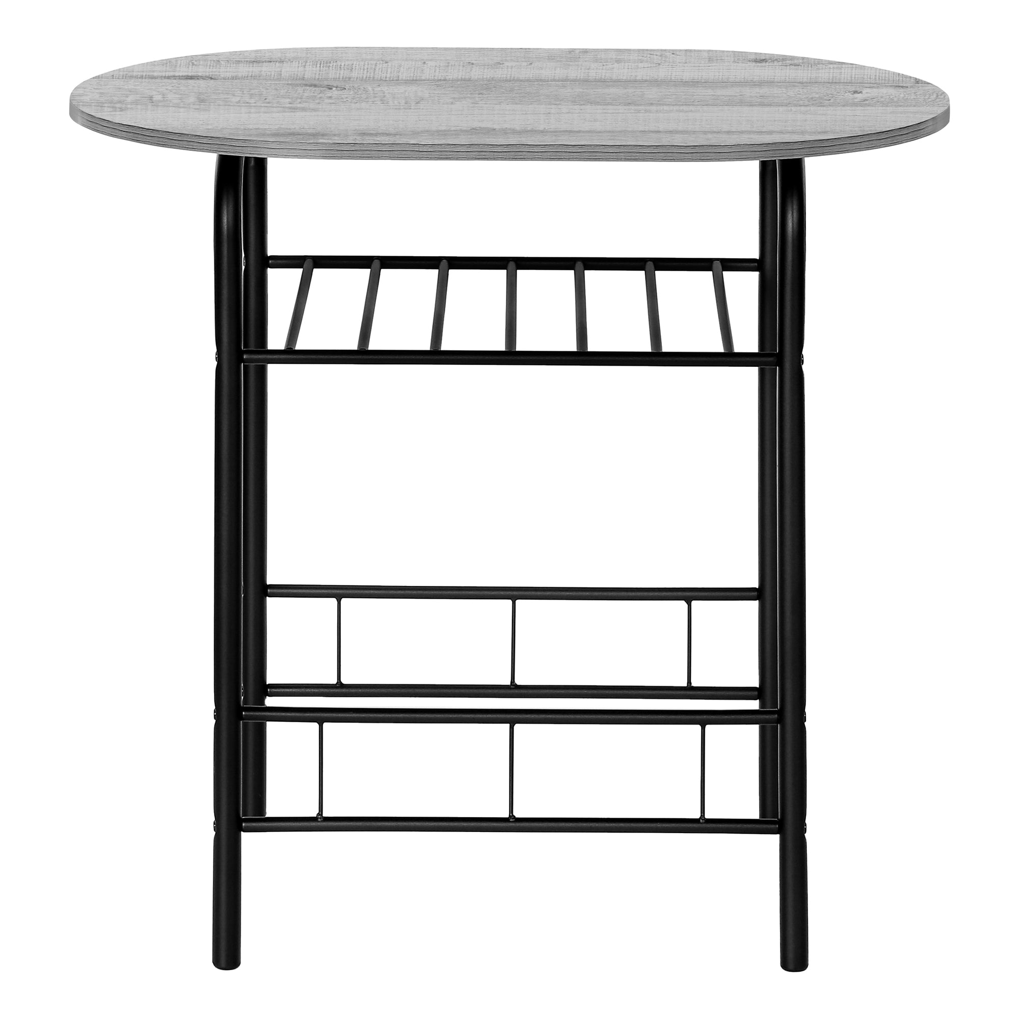 Dining Set - 3pcs Set / Dark Taupe Top / Black Metal-Dining Set-DECOROLALA